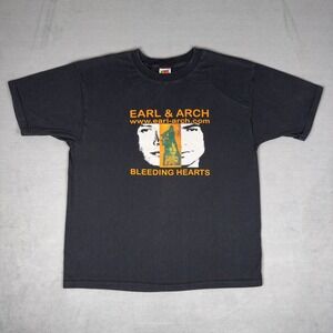 Y2K Earl & Arch Bleeding Hearts Band Tee Black Indie Rock Web Era L